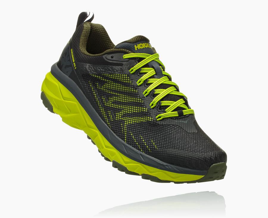 Hoka Australia One One Challenger ATR 5 - Mens Trail Shoes Black/Green - ZOFWP-2147